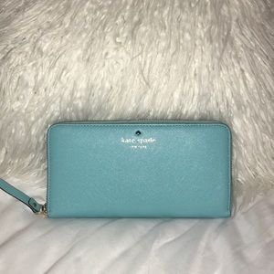 Aqua color Kate spade wallet